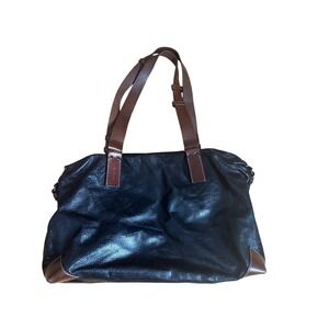 Francesco Biasia Italy Leather Shoulder Bag Purse Brown Accents